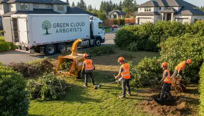 Professional shrub removal service in Worcester MA clearing overgrown bushes and roots