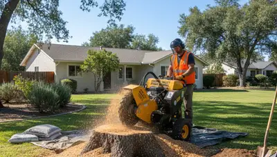 Stump grinding service removing tree stumps in Cherry Valley, MA by Worcester tree removal experts