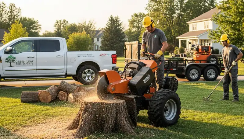 Professional stump removal service in Worcester, MA with safe grinding and tree debris cleanup