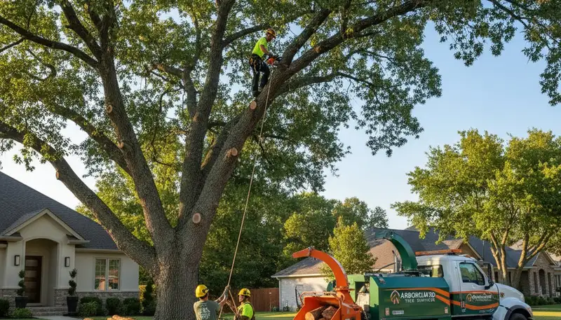 Professional tree removal team working in Worcester, MA for safe residential tree service
