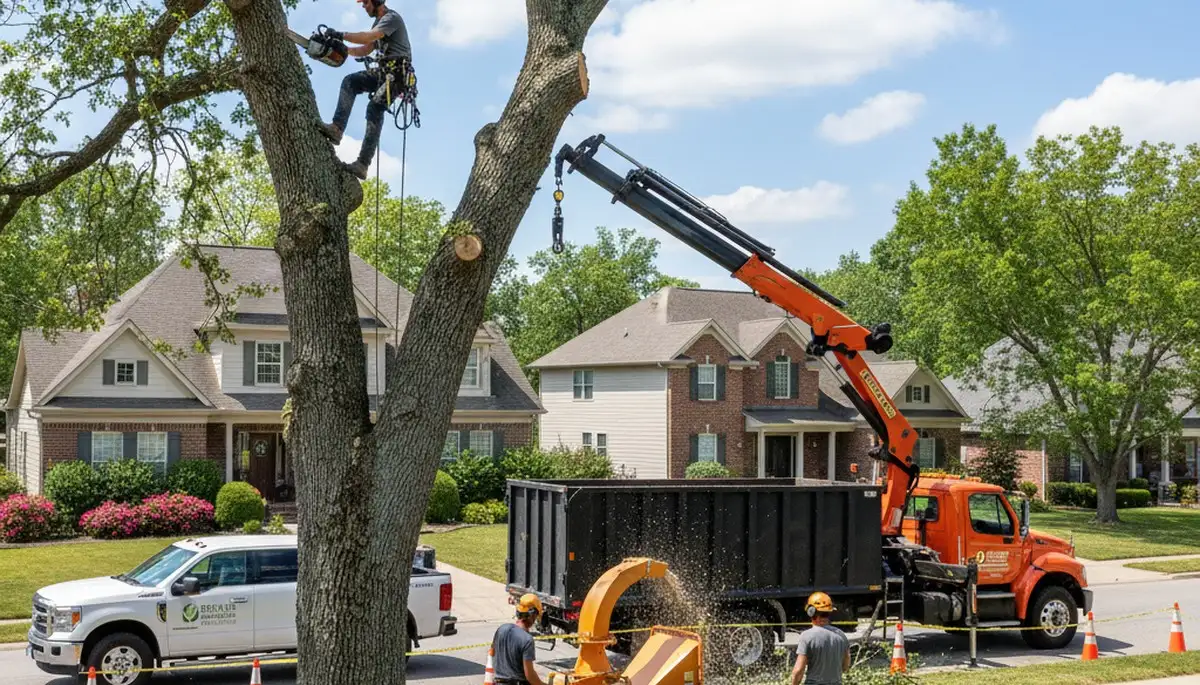 Professional tree removal service team working in Worcester, MA