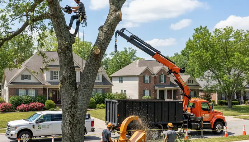 Professional tree removal service team working in Worcester, MA